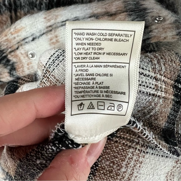 BB Dakota by Steve Madden Women’s Spread Collar Courtside Plaid Shacket Sz Large - Picture 5 of 6